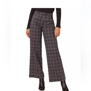 Democracy “Ab”solution Skyrise Charcoal Plaid Wide Leg Pants size‎ 16